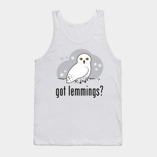 Funny Cartoon Snowy Owl: got lemmings? Tank Top